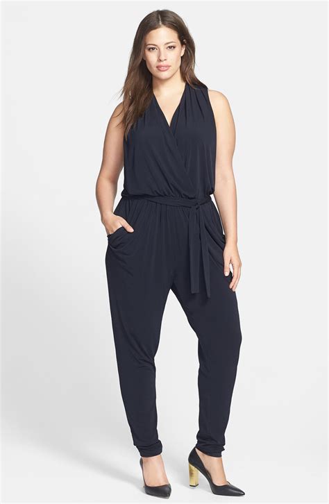 michael michael kors jessilyn belted surplice knit jumpsuit mens|Michael Kors rompers.